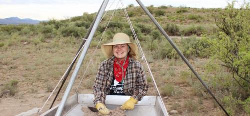 Alexandra Norwood in the field in New Mexico