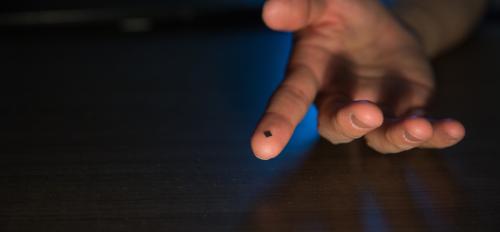 A microchip on a fingertip