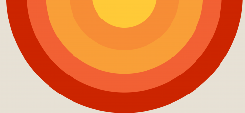 Minimalist graphic of a sun