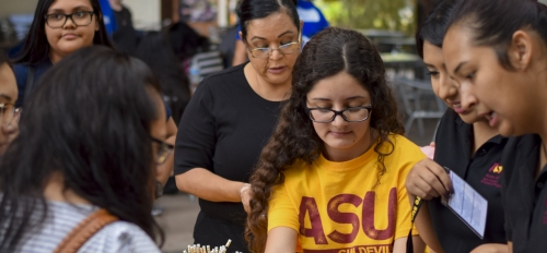 ASU students helping community members at Future Sun Devil Family Day