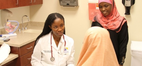 Dr. Crista Johnson-Agbakwu and Somali cultural health navigator Owliya Abdalla SIRC Southwest Interdisciplinary Research Center Watts College