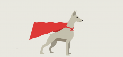 illustration of a dog in a cape