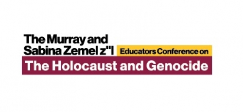 Text reading "The Murray and Sabina Zemel z"l Educators Conference on The Holocaust and Genocide"