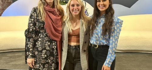 Sustainable Fashion Forum. Pictured are program alumni (from left to right) Kelsey Ouellette, Ana Walters, and Jenna Curran