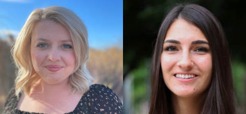 Side-by-side portraits of ASU graduates Emily Denne (left) and Kristen McCowan.