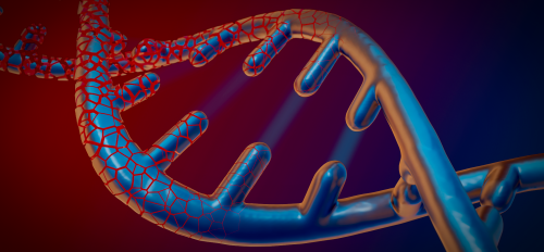 Graphic illustration of DNA strand.