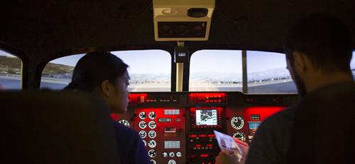 ASU aviation program students using PilotEdge in flight simulation