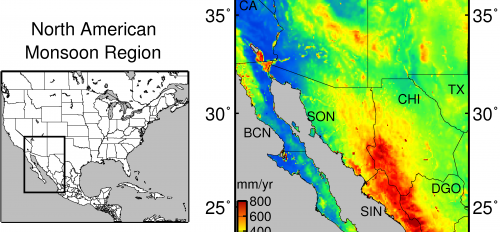 Average annula evapotranspiration from the North American Monsoon Region