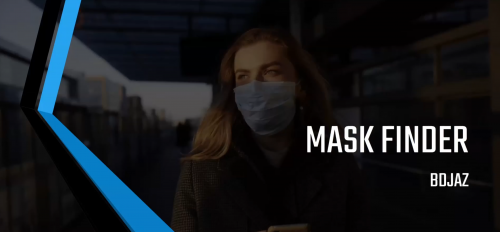 woman in mask with text over image that reads: Mask Finder