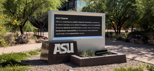 ASU Charter sign on the Tempe campus