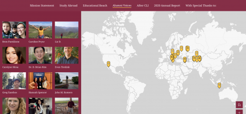 Map showing where different ASU institute alumni are from