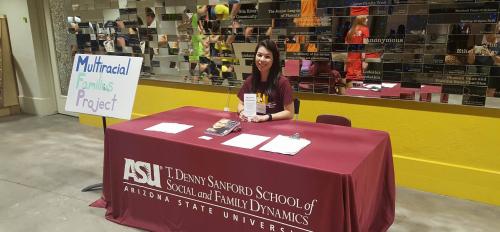 Picture of Annabelle sitting at table during recruitment.