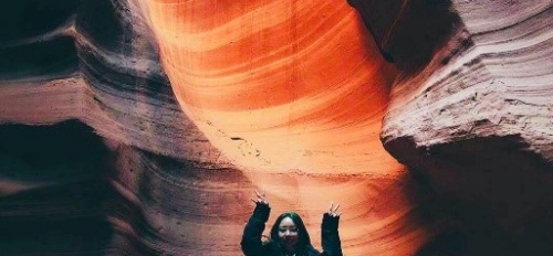 Jing "Viona" Fang visits Antelope Canyon near the Arizona-Utah border with about 20 other ASU students in early November.