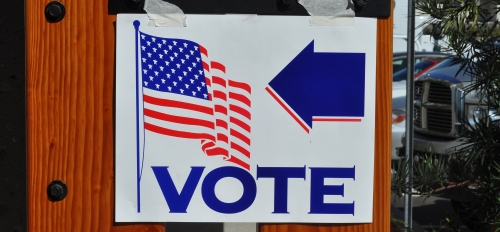 Picture of a voting sign.