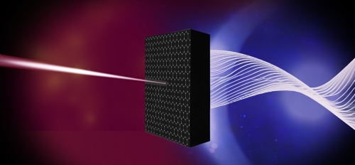 Illustration of a laser moving through a 3D square object.