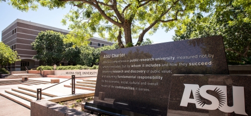 ASU charter sign on West campus