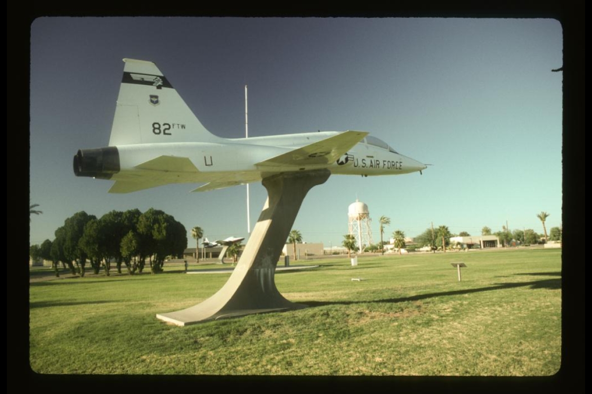 archived photo of model plane ASU East campus