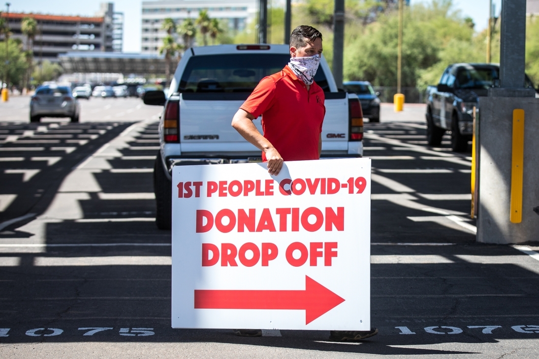 Donation drop-off sign