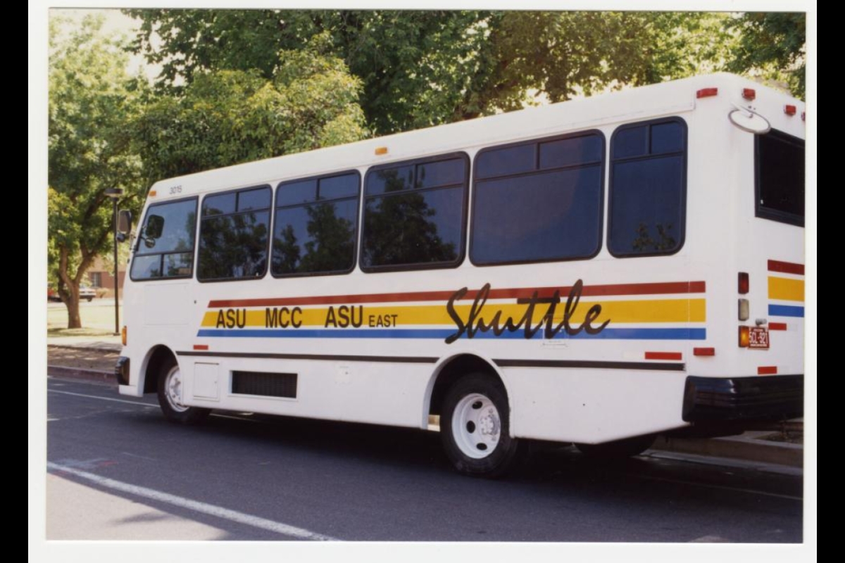 archived photo of an intercampus shuttle