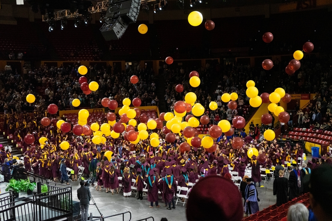 Watts College, convocation, fall 2021, graduation, ASU, balloons