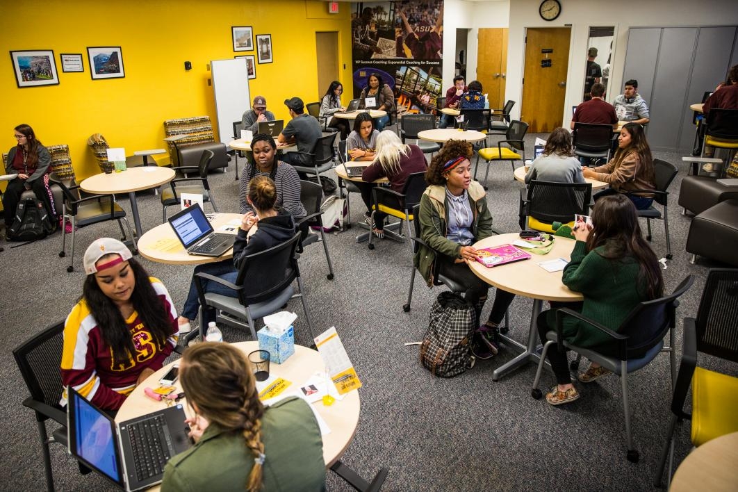ASU students and success coaches in First Year Success Center
