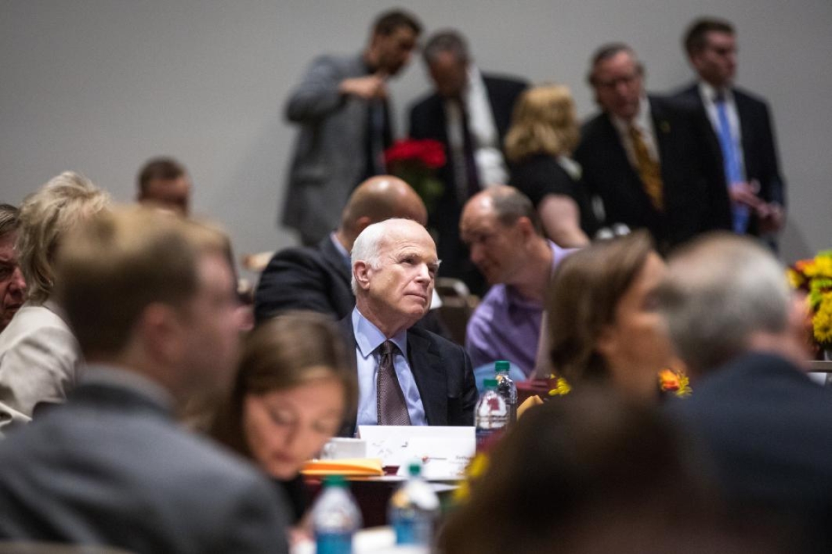 Sen. John McCain at an ASU cybersecurity conference