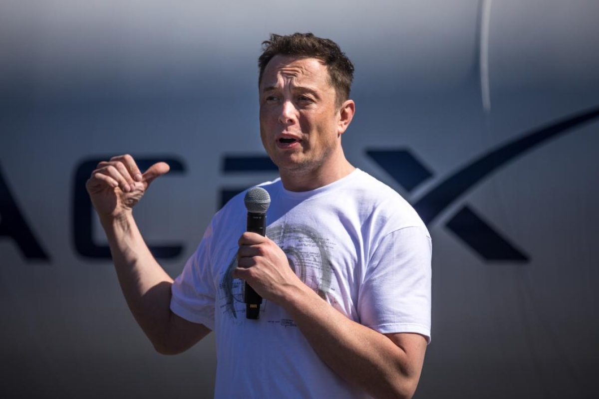 Elon Musk speaks onstage