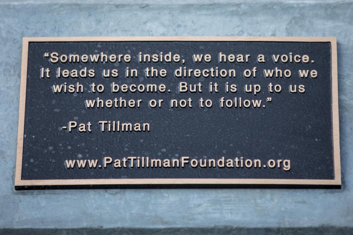 Quote on the Pat Tillman statue