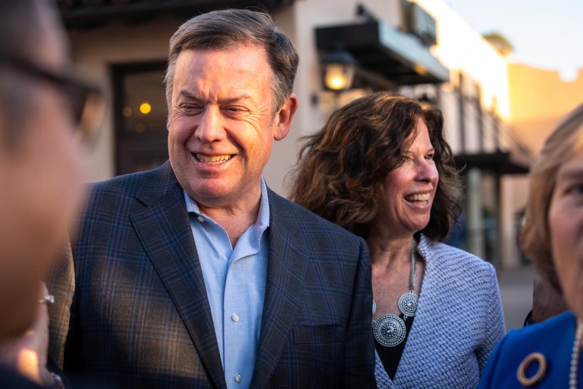 ASU President Michael Crow and his wife at an ASU GSV Summit reception