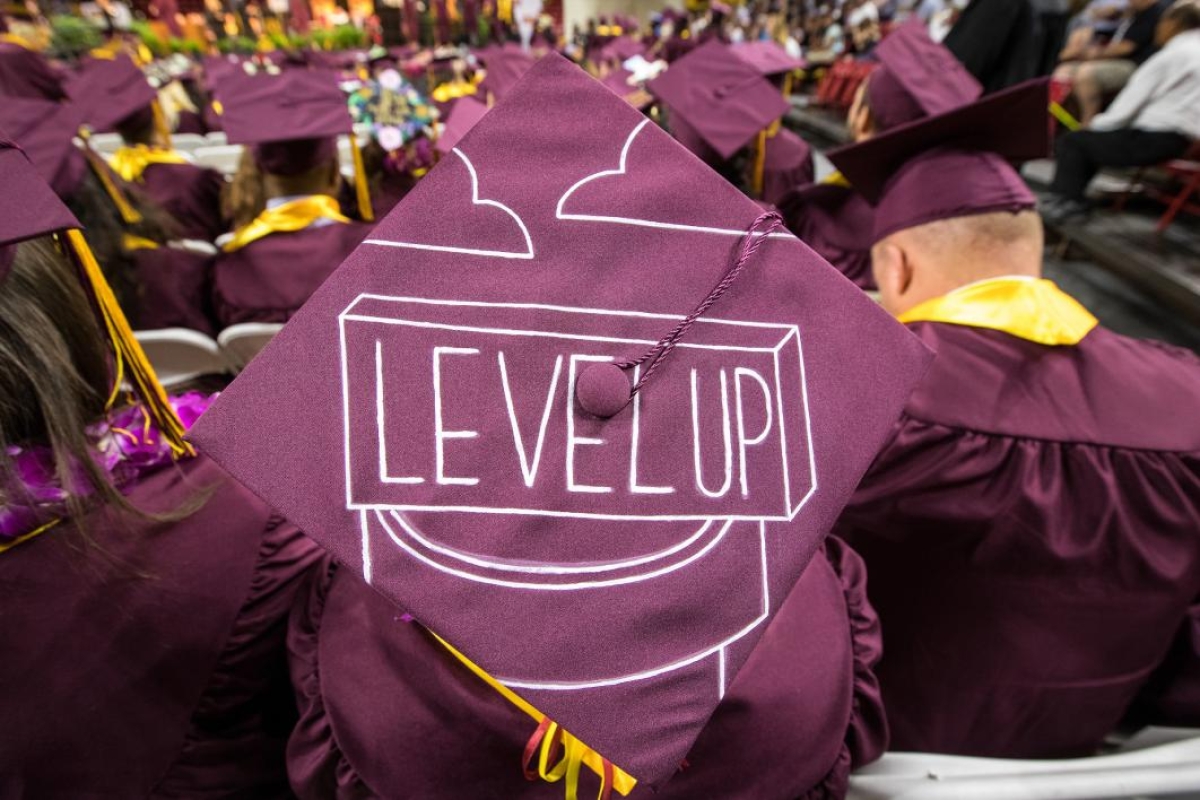 ASU commencement mortarboards