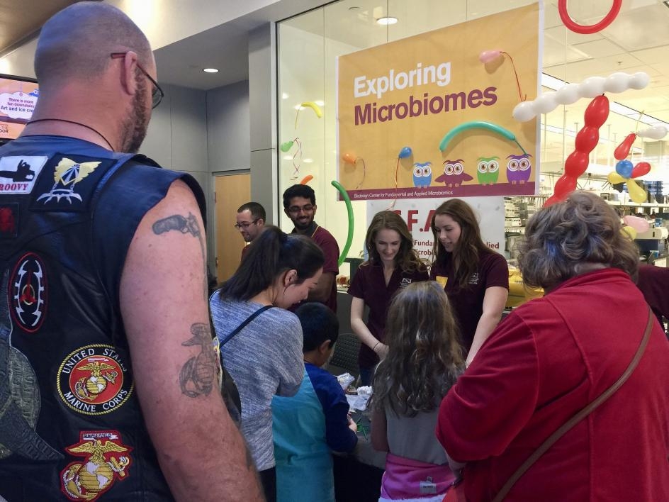 Visitors gather to learn about their microbiome