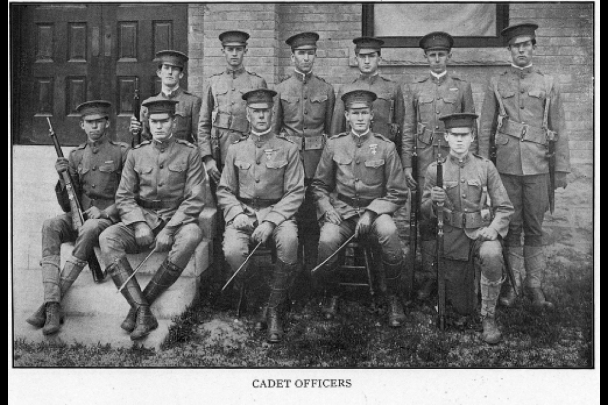 1914 photo of cadet officers at ASU