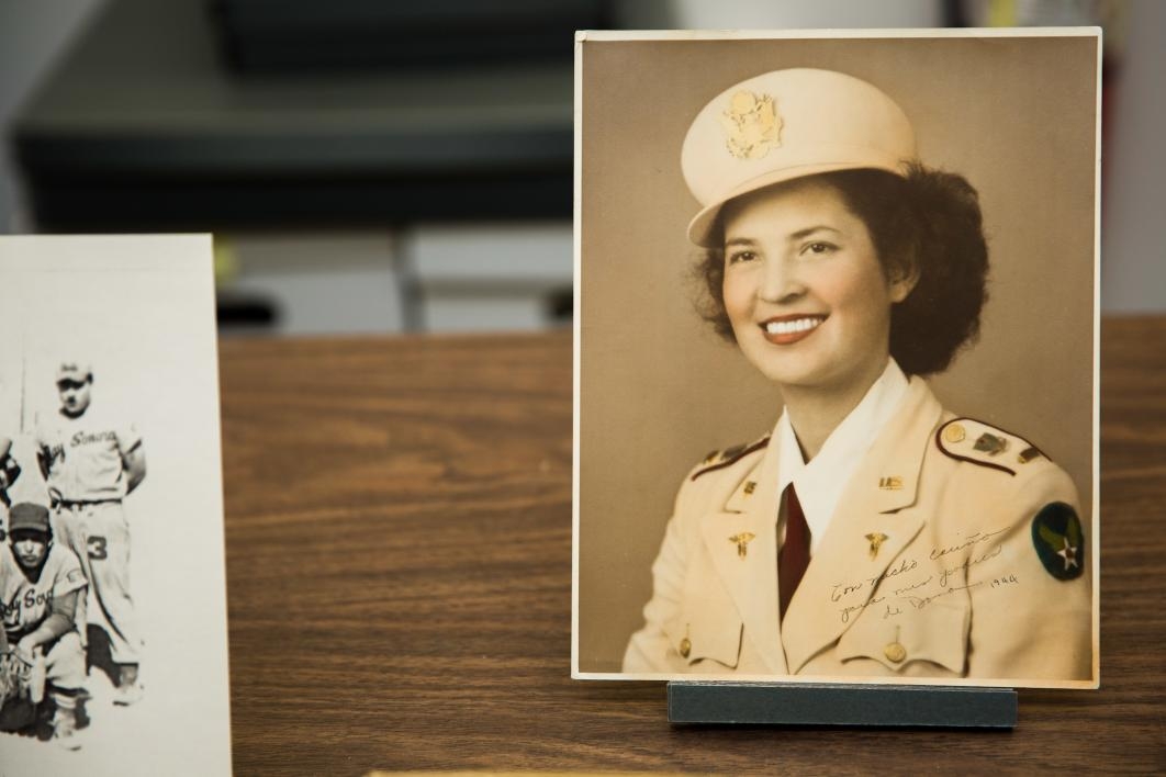 old portrait of woman in Air Force