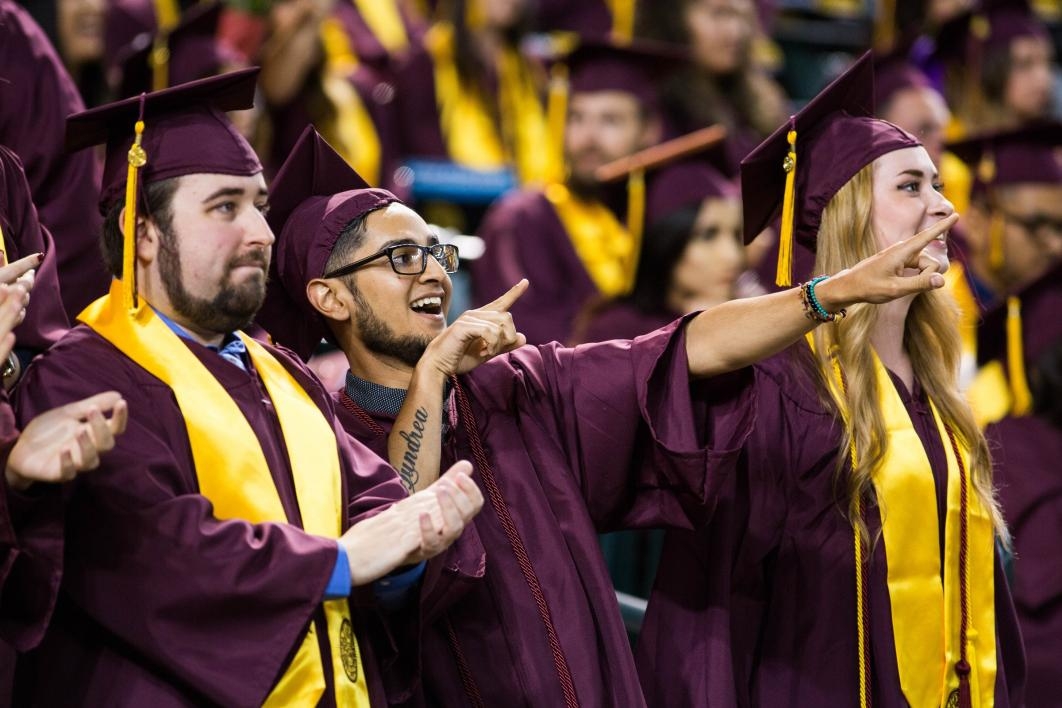 graduates excited at commencement