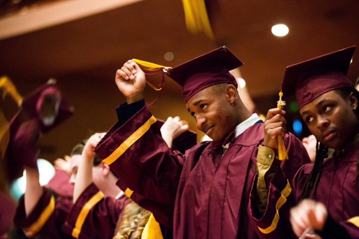 Students turn their tassels at the ASU Prep-Polytechnic commencement