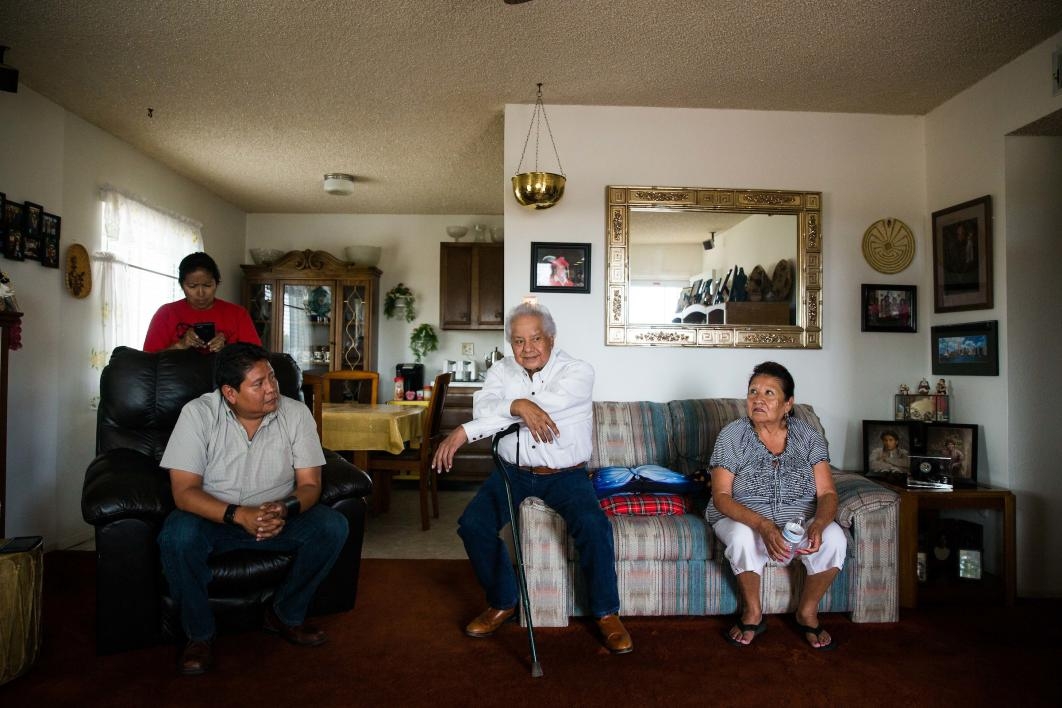 Ken Lucero with his family in Zia Pueblo