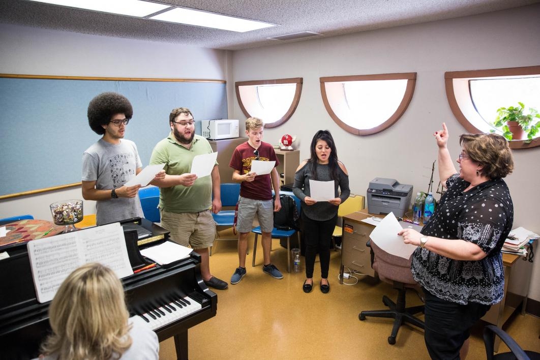 A singing workshop during Herberger Institute Day