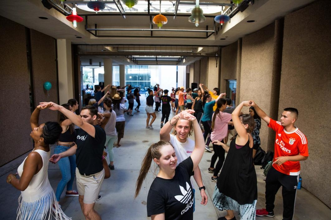 A dance workshop at Herberger Institute Day