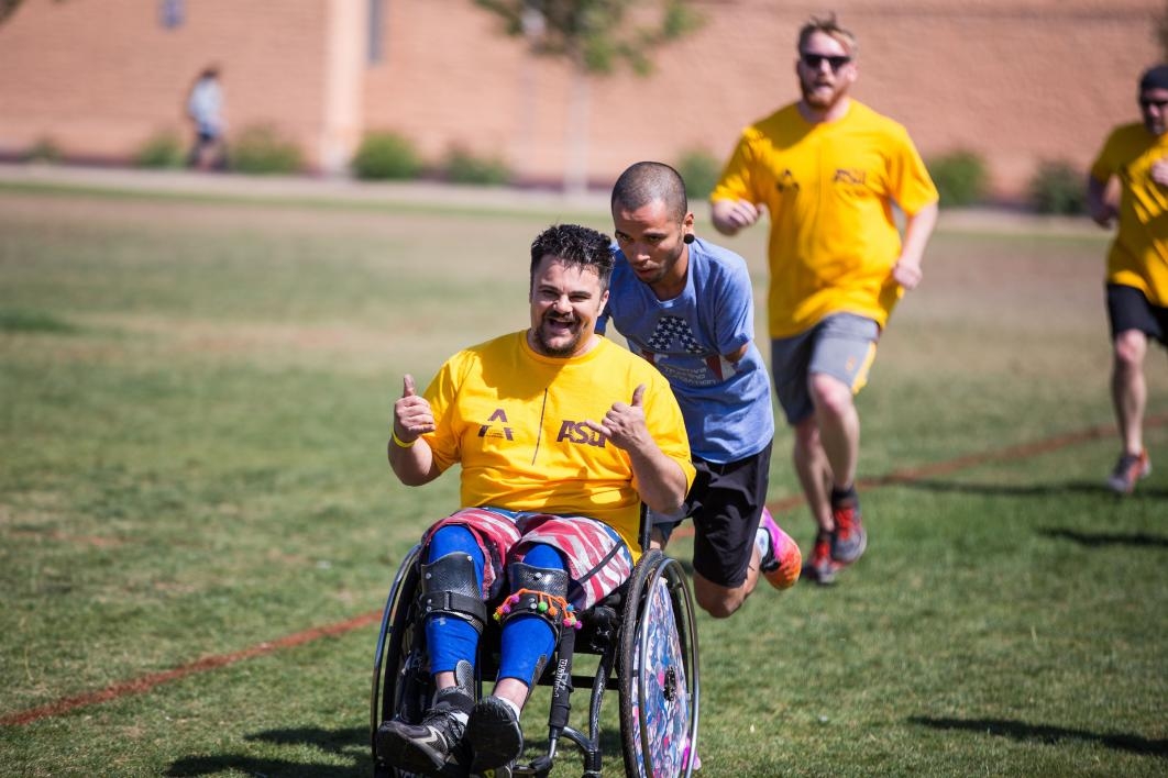 Adaptive athletes compete in an obstacle course