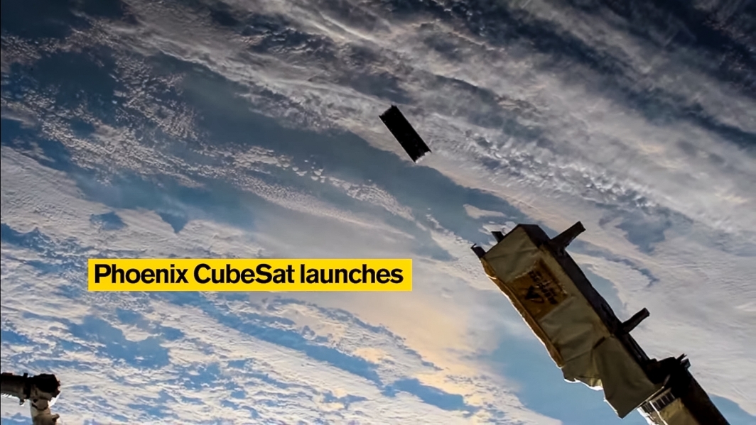 A CubeSat satellite is launched into space