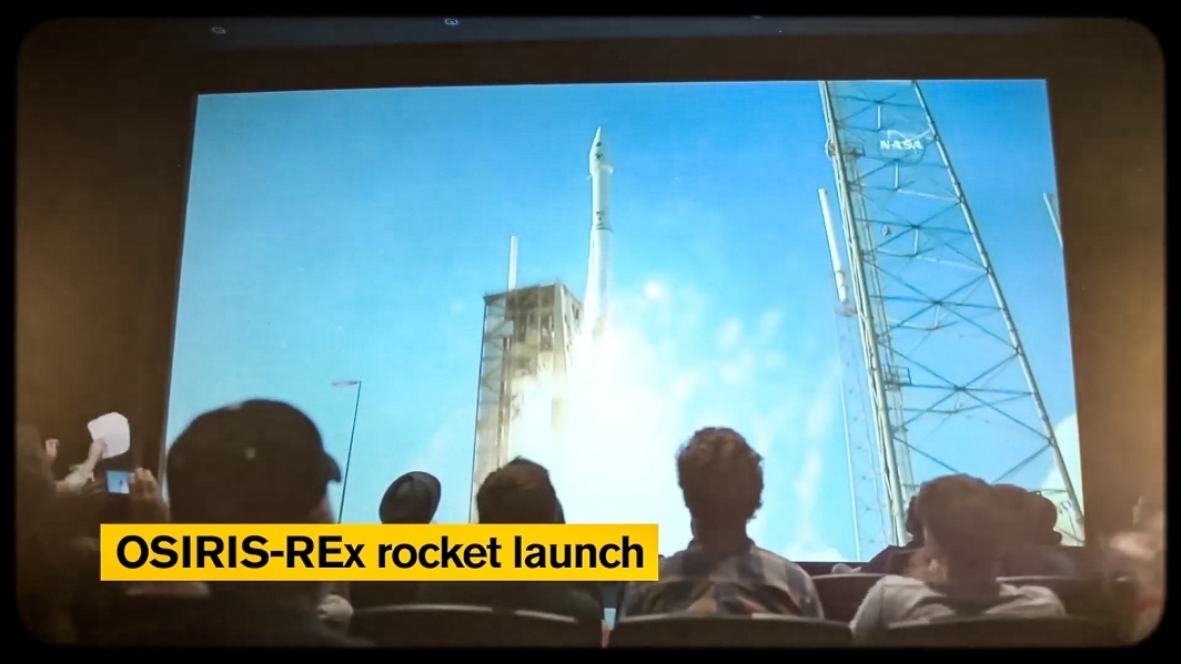 Screenshot showing the OSIRIS-REx launch in 2016