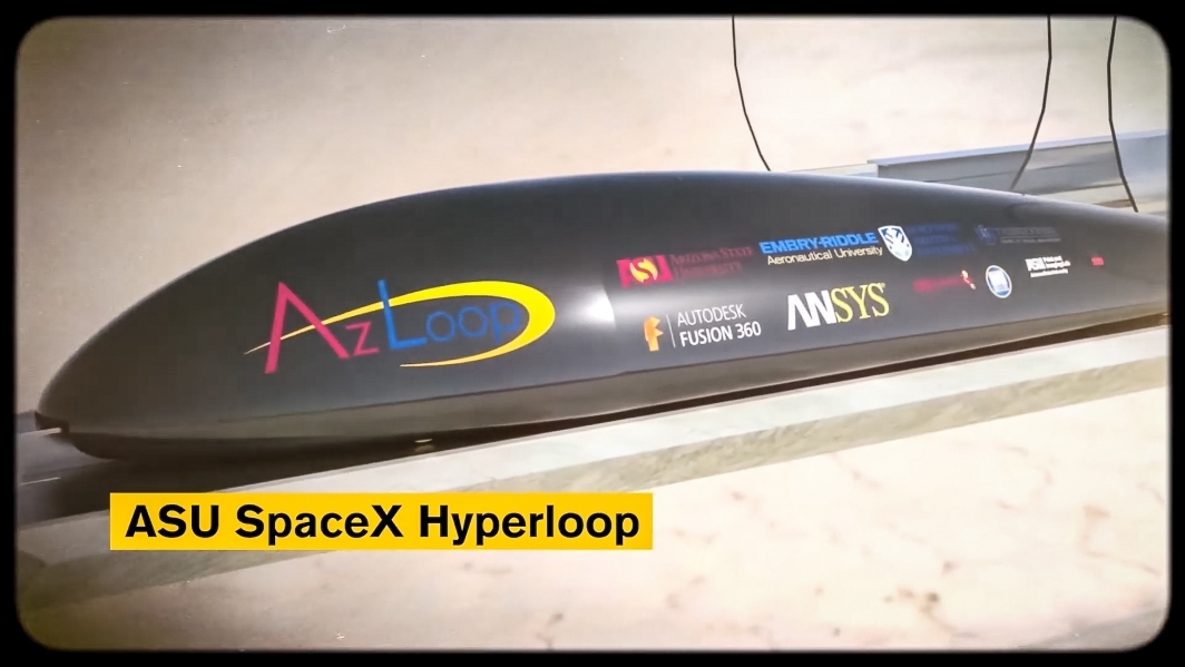 Hyperloop pod on tracks