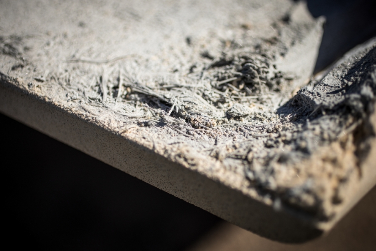 A closeup of a piece of concrete