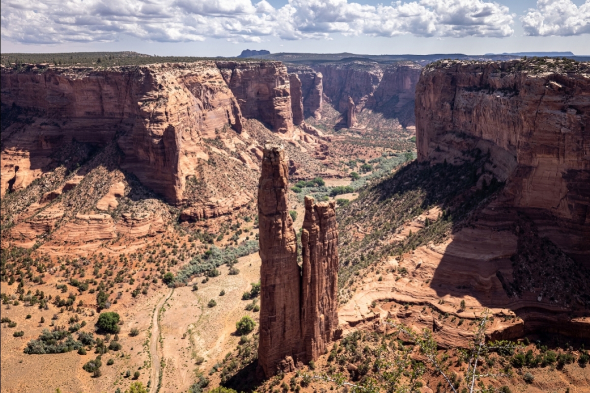 Spider Rock at Canyon de Chelly as seen from an overlook