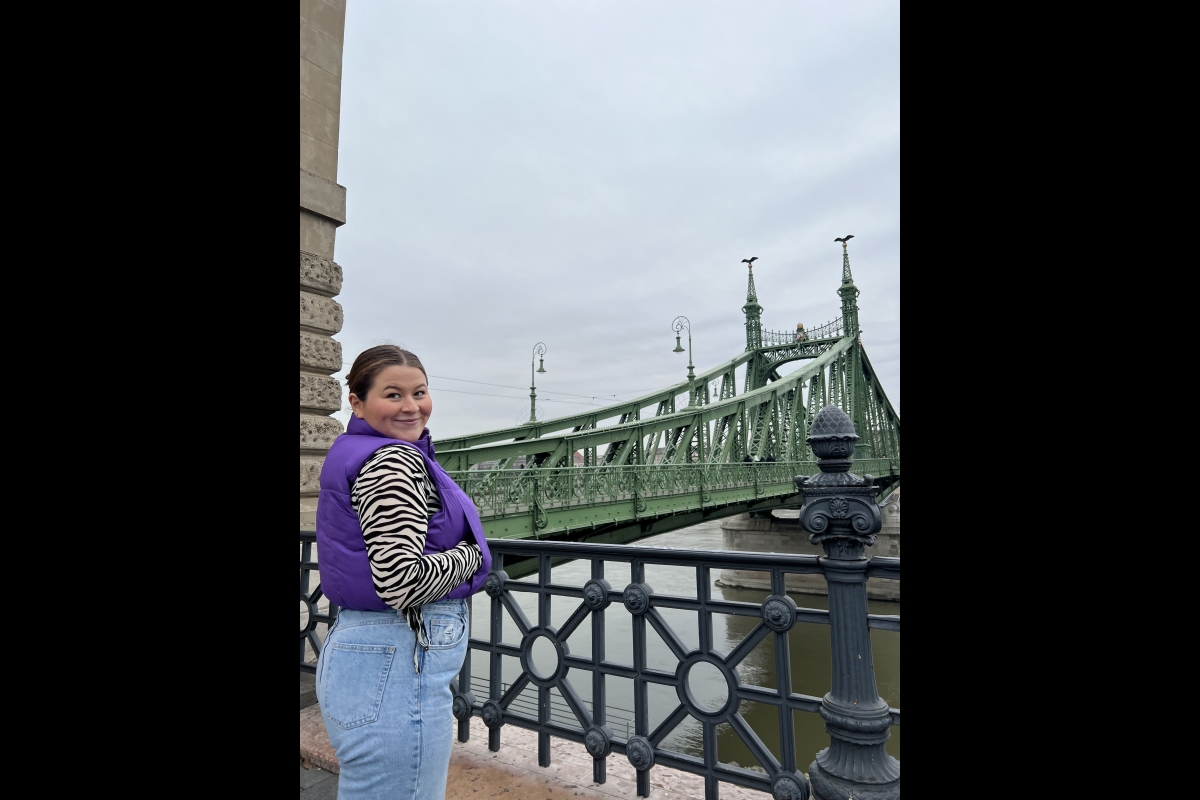 Sophia on a bridge in London