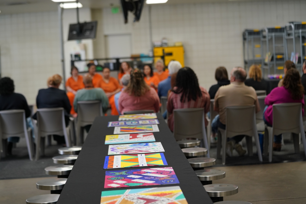 Seven incarcerated women perform in front of 22 audience members, ranging from jail staff to ASU Gammage donors, as part of the ASU Gammage Journey Home program.