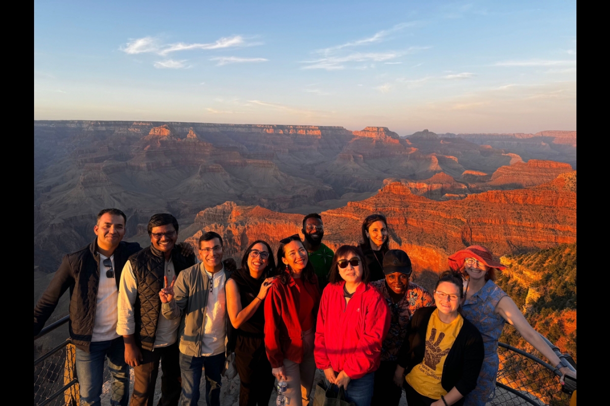 A group photo of SUSI Scholars at the Grand Canyon