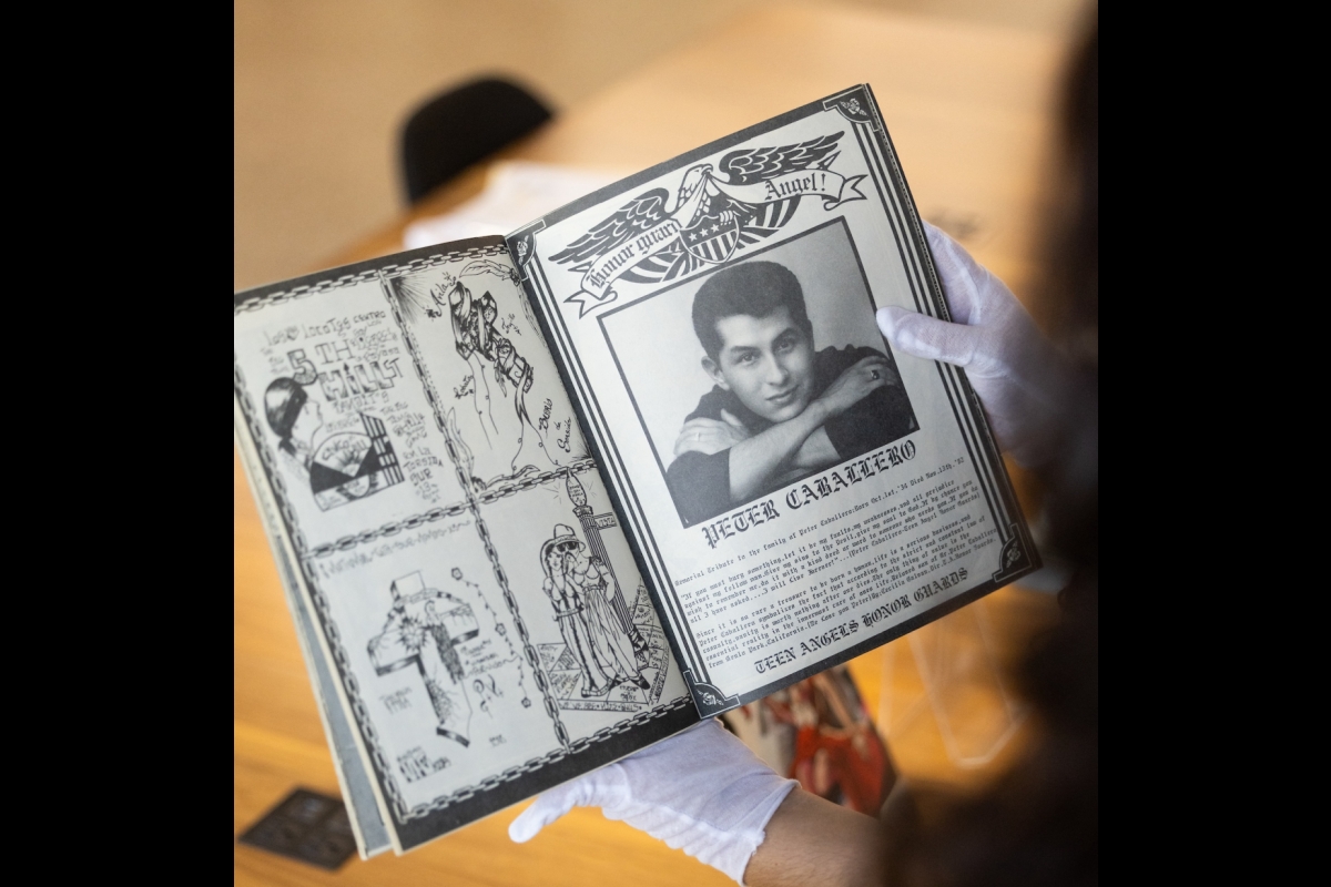 Librarian holding a booklet