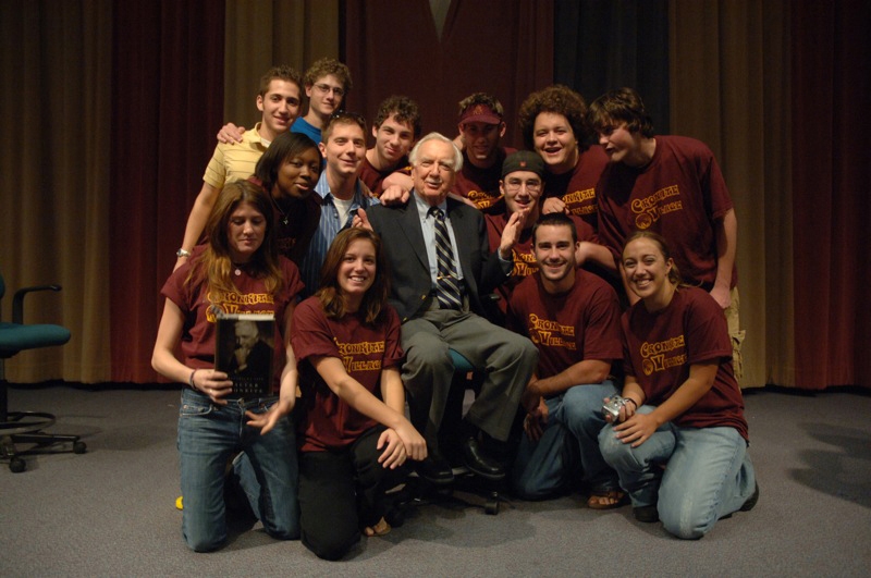 group photo of Cronkite with students