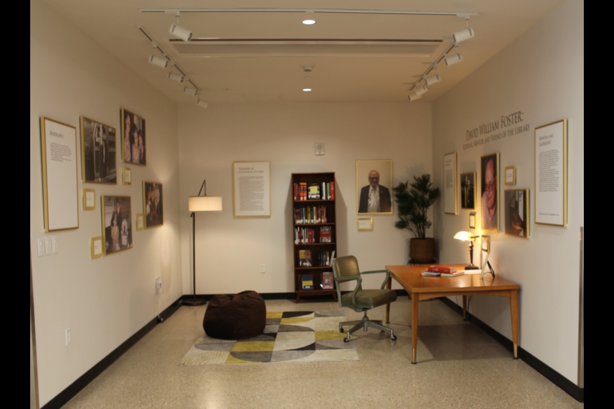 memorial exhibit at Hayden Library